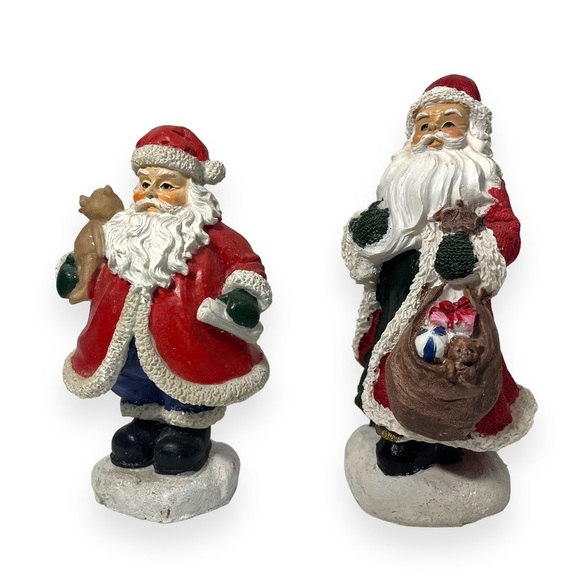 Santa Resin Figurines Lot‎ of 2 Father Christmas Greenbrier International Decor - Picture 3 of 8
